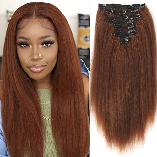 ליוסה קינקי ישר קליפ בתוספות שיער יקי ישר קליפ תוספות טבעי שיער קליפ תוספות לנשים שחורות 18 קליפים ב