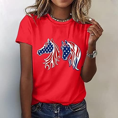 חולצות פטריוטיות לנשים דגל אמריקאי חולצת טשט