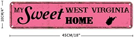 בית מתוק בית מערב וירג'יניה סטייט מתכת פח שלט פח המתוק מערב וירג'יניה הבית שלט מתכת אמריקאי צללית רטרו