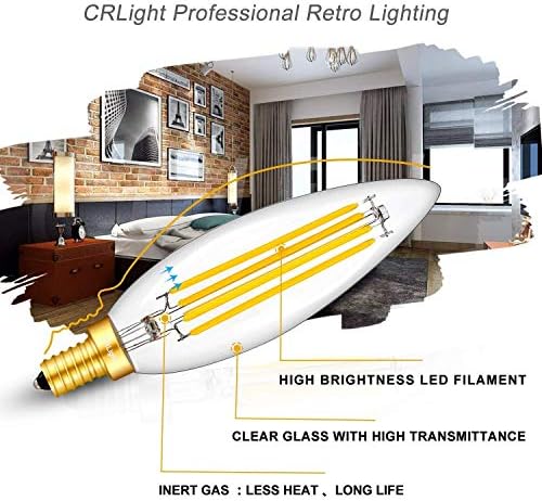 אור 8 וואט מנורת לד חלקה הניתנת לעמעום, 3000 קראט לבן רך 800 לומן 80 וואט שווה ערך ליבון, ה12 נורות