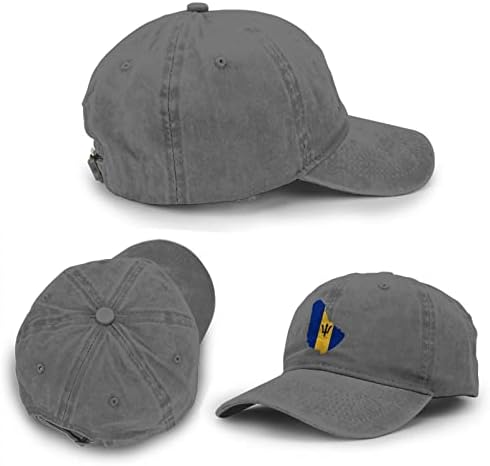 מפת דגל של כובע בייסבול ברבדוס מתכוונן Aldulult Cowboy כובע ספורט אופנה קלאסי עבור נשים גברים