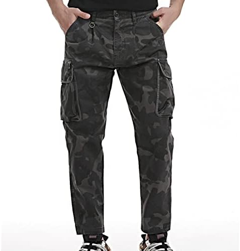גברים ג ' ינס הסוואה מכנסיים חיצוני ספורט העפלה מכנסיים טלאי כיס בתוספת גודל מלא אורך טיולים מכנסיים