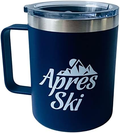 ספל נסיעות סקי אפרס לגולשים-ספל קפה מבודד חסין דליפות עם ידית ומכסה-מתנה לגולשים