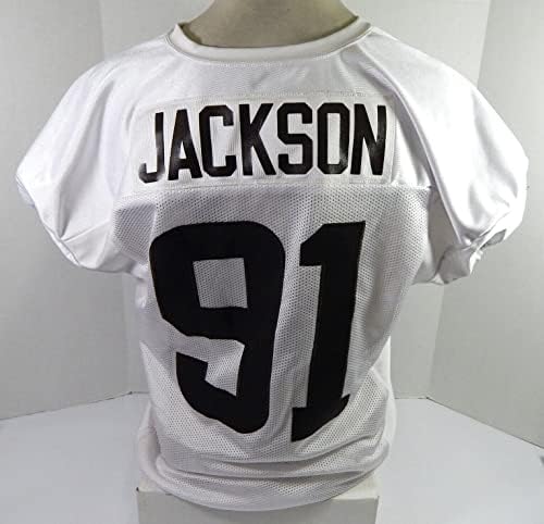 2021 קליבלנד בראונס ג'ו ג'קסון 91 משחק הונפק תרגול לבן ג'רזי 54 81 - משחק NFL לא חתום בשימוש בגופיות