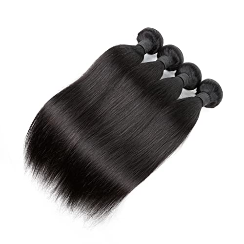 10א ישר חבילות שיער טבעי 16 18 20 אינץ ברזילאי לא מעובד ישר לארוג שיער טבעי חבילות טבעי צבע שיער הרחבות
