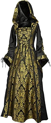 אופנת נשים אנגונוול משמלה עם שרוול ארוך שמלות מימי הביניים באורך רצפה אופנתי שמלות קוספליי