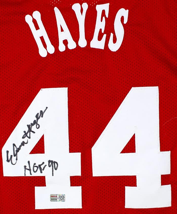 אלווין הייז החתום על חתימה של יוסטון רוקטס 'הגדול ג'רזי המותאם אישית, חוף 90 Tristar