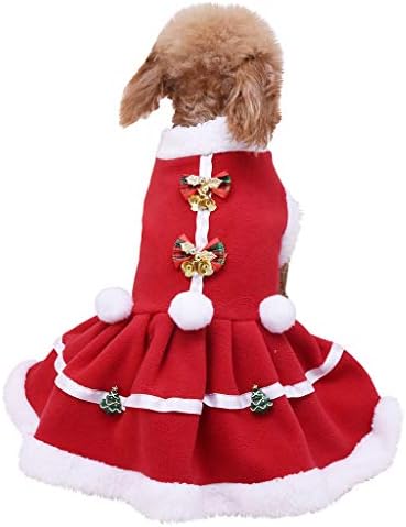 שמלות כלב חג המולד של ווק לבגדי חיות מחמד שמלות אפוד לחתול הלבשה קטיפה קטיפה קטיפה אדומה