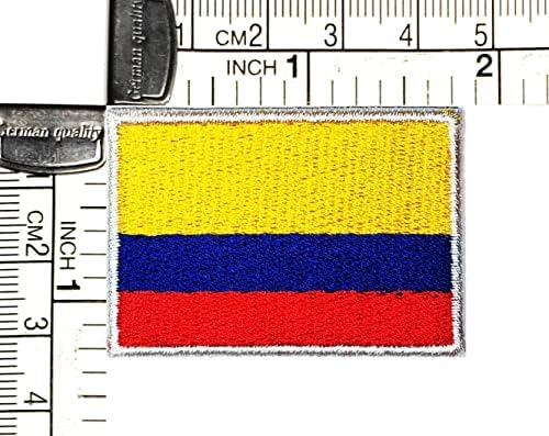 קליינפלוס 1.2 על 1.7 אינץ'. קולומביה דגל רקום תיקון ברזל על לתפור על דגל המדינה לאומי סמל תיקוני עבור