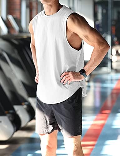 אימון לגברים פיתוח גופיות גופיות גופיות אימון אתלט חולצות כושר אפוד כותנה חתוך חולצת טריקו לשרירים ללא