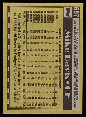 1990 Topps 697 מייק דייוויס לוס אנג'לס דודג'רס NM/MT Dodgers