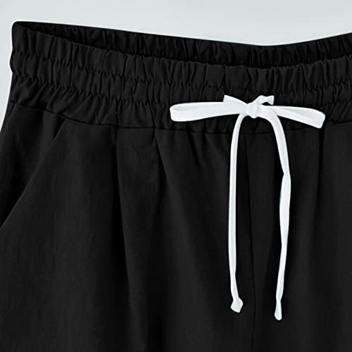 מכנסיים קצרים לנשים פשתן כותנה 5 '' נשות קיץ לניע