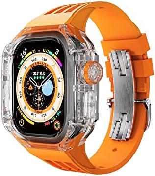 KGDHB 49 ממ אולטרה מארז+רצועת שעון ספורט עבור Apple Watch Ultra Extrification Chodification Case שקוף