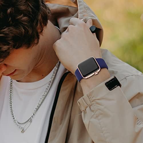 להקת שעון XVGJDZ תואמת ל- Apple Watch 38 ממ 42 ממ 40 ממ 44 ממ 41 ממ 45 ממ לגברים נשים, החלפת צמיד סיליקון