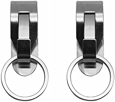 Zuanzongd מחזיק מפתחות קליפ לולאה לחגורת מתכת לגברים, מחזיק מפתח כבד למכנסיים עם טבעת מפתח ניתנת לניתוק
