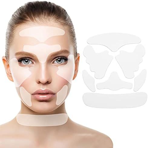 סיליקון נגד קמטים פנים תיקון, 7 יחידות פנים קמטים הסרת תיקון לשימוש חוזר פנים הרמת קלטת להחלקת עין פה