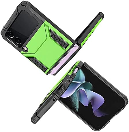 HNHYGETE עבור Samsung Z flip 4 מקרה, Z flip 4 מקרה, 360°צבאית Rotatable רגלית Shockproof מגן מתקפל לטלפון
