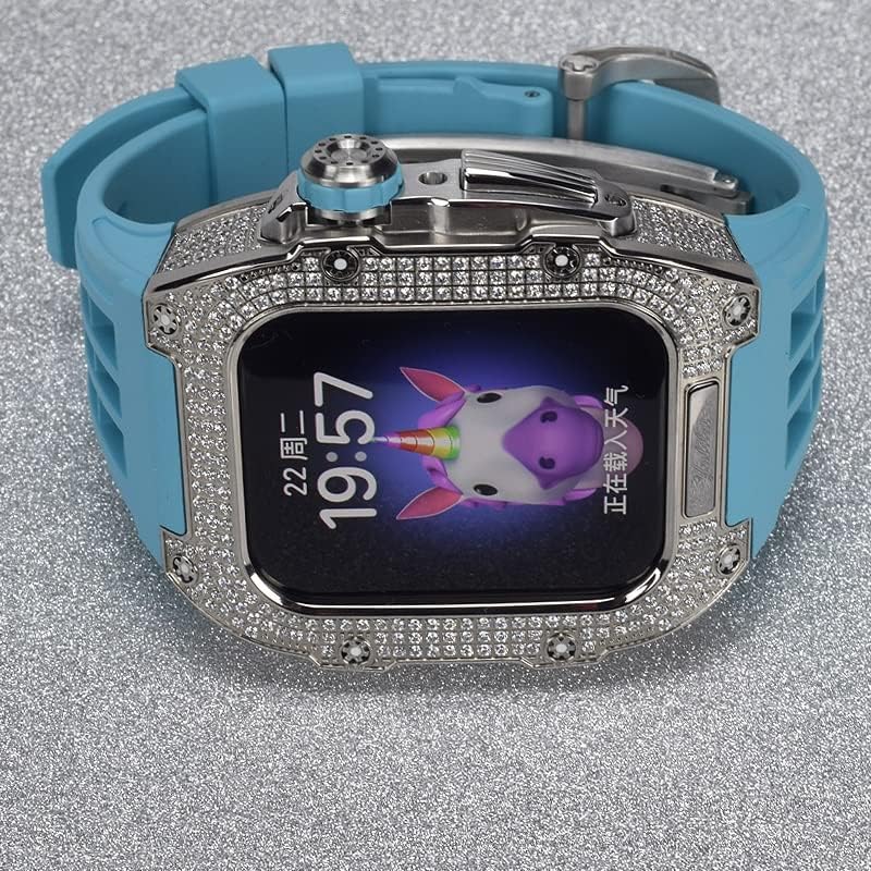 ערכת Modic Mod לסדרת Apple Watch 8 7 75 ממ סגסוגת טיטניום ואביזרי גומי עבור IWatch 45 ממ החלפת צמיד