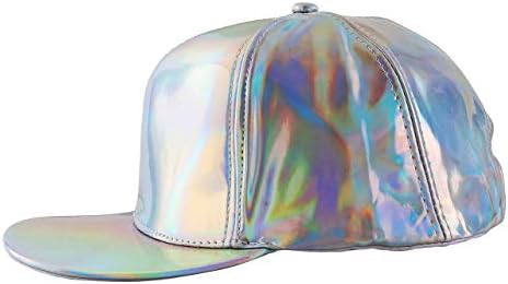 פלטו מתכוונן מבריק הולוגרפית בייסבול כובע קשת רעיוני היפ הופ רווה כובע מתכתי מזדמן כובע