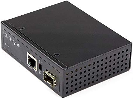 Startech.com POE + סיבים תעשייתיים לממיר מדיה Ethernet 60W - SFP ל- RJ45 - סיבי SingleMode/ Multimode
