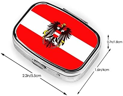 דגל אוסטרי מרובע מיני קופסת גלולות לטיולים תרופות לתאים מארגן מארגן גלולת מתכת ניידת