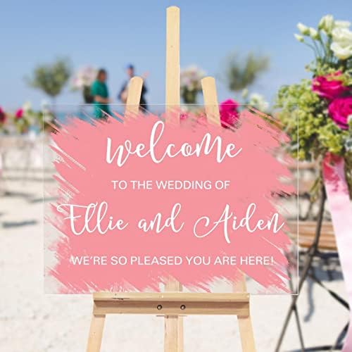 חתונה ניתנת להתאמה אישית שלט ברכה רכה ורוד ורוד וינטג 'שלט חתונה אקרילי שלט מסיבת חתונה וינטג