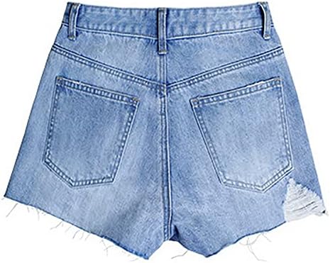 מכנסי ג'ינס של Comlife לנשים מכנסיים לבושים גדלים לא סדירים שולי סקסיים משובצים אמצע מותניים ג'ין מכנסיים