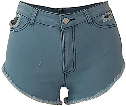 מכנסיים קצרים של נשים ג'ין 7 אינץ 'אינץ' תסמיך נמתח במצוקה קרועה מכנסיים קצרים