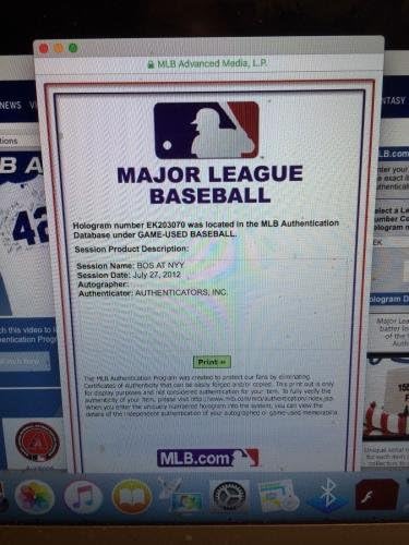 איצ'ירו סוזוקי חתום משחק משומש בבייסבול - משחק ינקי ביתי הראשון - מכתב JSA/MLB - משחק חתימה MLB משומש
