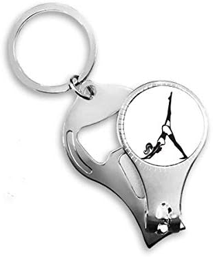 נערת יוגה תנועת רגליים שמרת על ספורט ספורט בריא ניפר טבעת טבעת מפתח בקבוקי שרשרת פותחן
