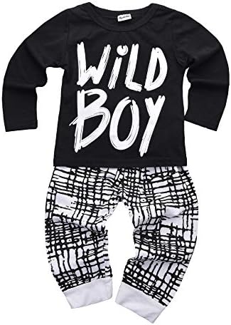 פעוטות תינוקות בגדים לבגדי ילד פראי להדפיס טריקו טריקו ותלבושות מכנסיים שנקבע