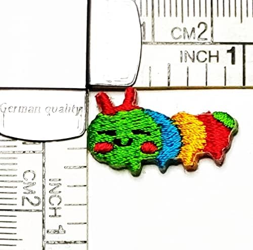 קליינפלוס 3 יחידות. מיני קטן תולעת קריקטורה ילדים ברזל על תיקוני צבעוני תולעת אופנה סגנון רקום מוטיב