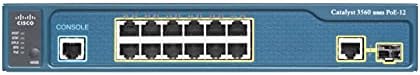 Cisco Catalyst 3560CX-12PC-S מתג רשת, 12 יציאות Ethernet של ג'יגביט, 8 פלטים POE+, תקציב POE 240W, 2