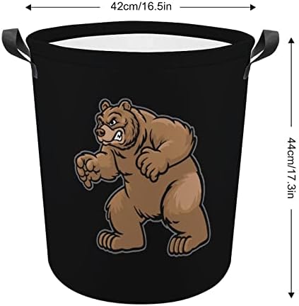כועס גריזלי דוב כביסה סל מתקפל אחסון סל סל תיק בגדי סלי לבית במעונות