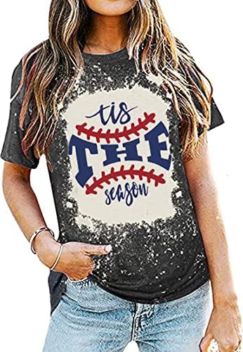 זה עונה בייסבול חולצת טריקו מולבן לנשים בייסבול מכתב גרפי הדפסת טי חולצת בייסבול מזדמן קיץ