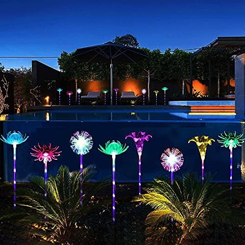 אורות גינה חיצוניים של SJYDQ אורות שן שן אורות חמניות חמניות לחצר גן שביל דרך דרך נוף קישוט